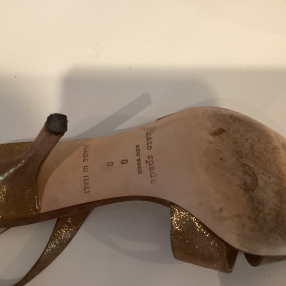 KATE SPADE GOLD 4INCH SLING BACK SANDAL - Picture 14 of 15